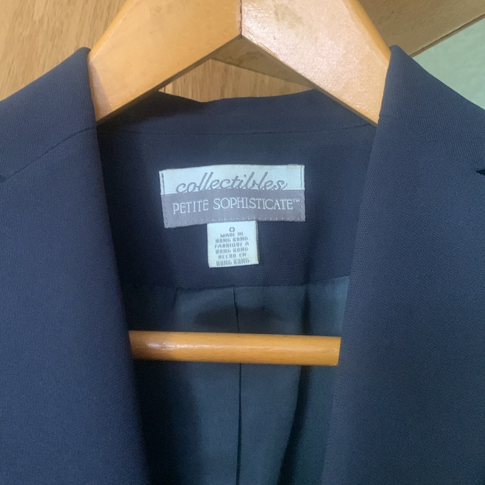 Petite Sophisticate Navy Blazer (0)/ skirt (4) xs / small 623 - Picture 6 of 13